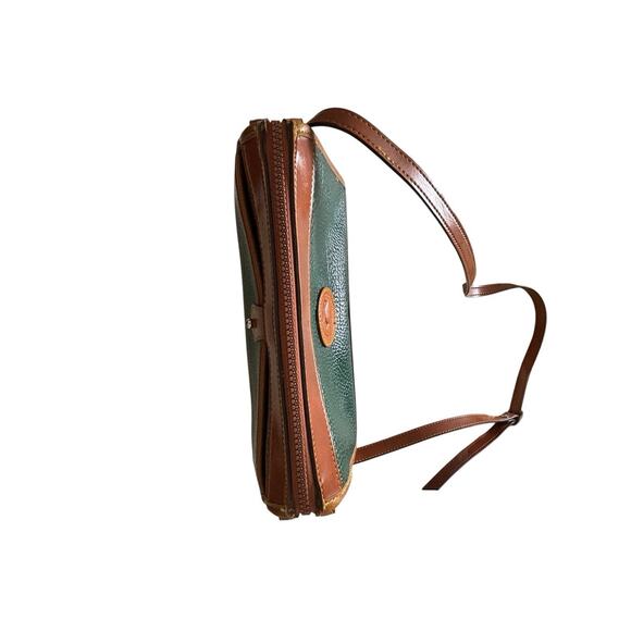 Dooney & Bourke Authentic Crossbody Leather Hunter Green Brown Handbag Purse - Picture 7 of 11